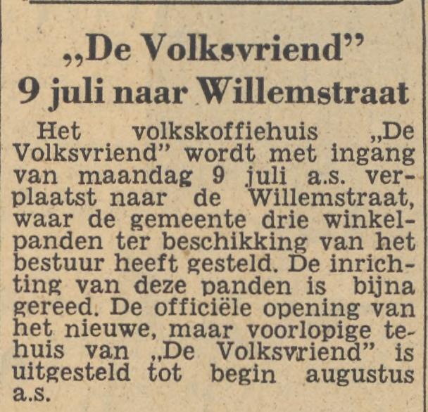 Willemstraat Volkskoffiehuis De Volksvriend krantenbericht Tubantia 4-7-1956.jpg