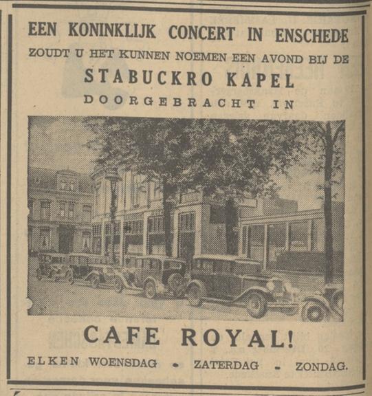 Hengelosestraat 35 hoek Parkweg cafe Royal advertentie Tubantia 30-11-1935.jpg