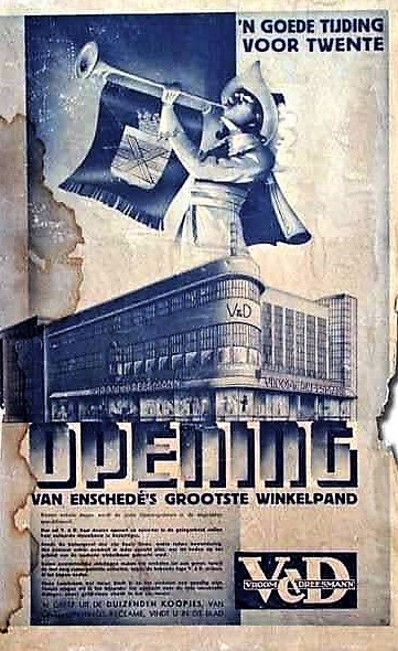 Hengelosestraat 1 hoek Brammelerstraat openingsflyer van Vroom en Dreesmann 1-4-1939.jpg