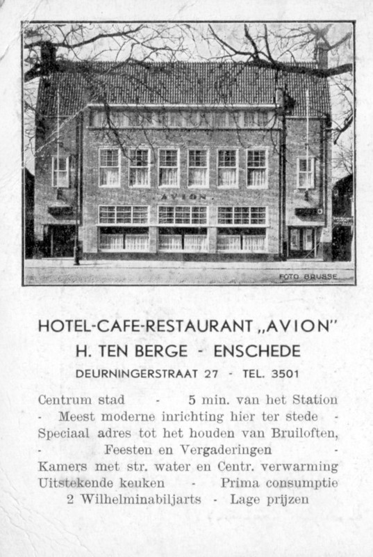 Deurningerstraat 27 hotel cafe restaurant Avion H. ten Berge.jpg