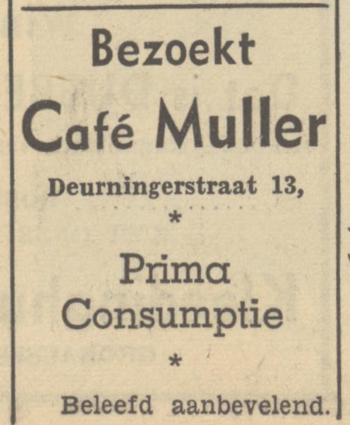 Deurningerstraat 13 cafe Muller advertentie Tubantia 25-10-1949.jpg