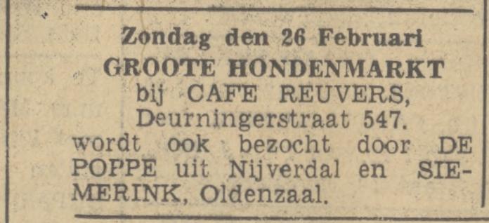 Deurningerstraat 547 cafe Reuvers advertentie Tubantia 25-2-1939.jpg