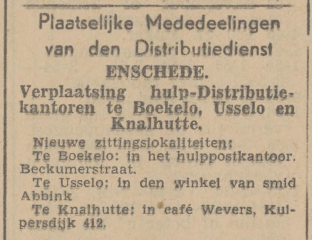 Kuipersdijk 412 cafe Wevers advertentie Twentsch nieuwsblad 27-10-1944.jpg