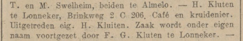 Brinkstraat 2 C 206 cafe en kruidenier F.G. Kluten krantenbericht 23-3-1927.jpg
