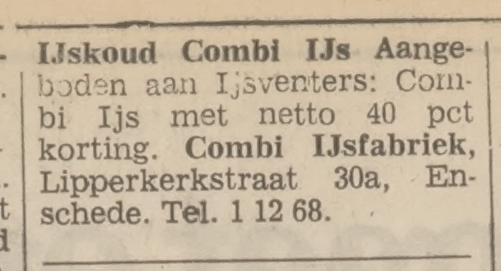 Lipperkerkstraat 30a Combi IJsfabiek advertentie Tubantia 27-4-1972.jpg
