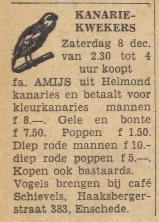 Haaksbergerstraat 363 cafe Schievels advertentie Tubantia 7-12-1962.jpg