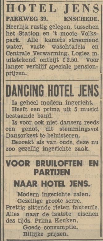 Parkweg 39 Hotel Jens advertentie Tubantia 21-3-1934.jpg