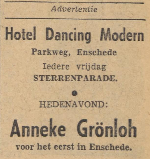 Parkweg 39 Hotel Dancing Modern advertentie Tubantia 12-4-1963.jpg