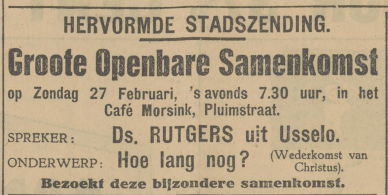 Pluimstraat cafe Morsink advertentie Tubantia 25-2-1927.jpg