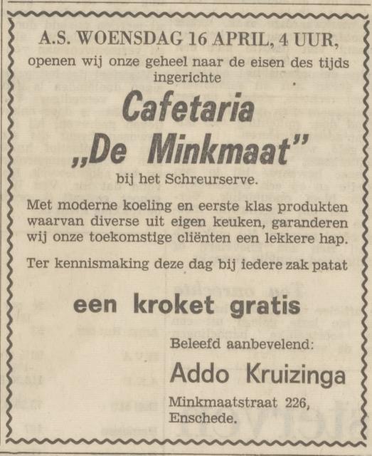 Minkmaatstraat 226 cafetaria De Minkmaat advertentie Tubantia 15-4-1969.jpg