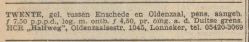 Oldenzaalsestraat 1045 cafe Halfweg. advertentie De Volkskrant 25-6-1960.jpg