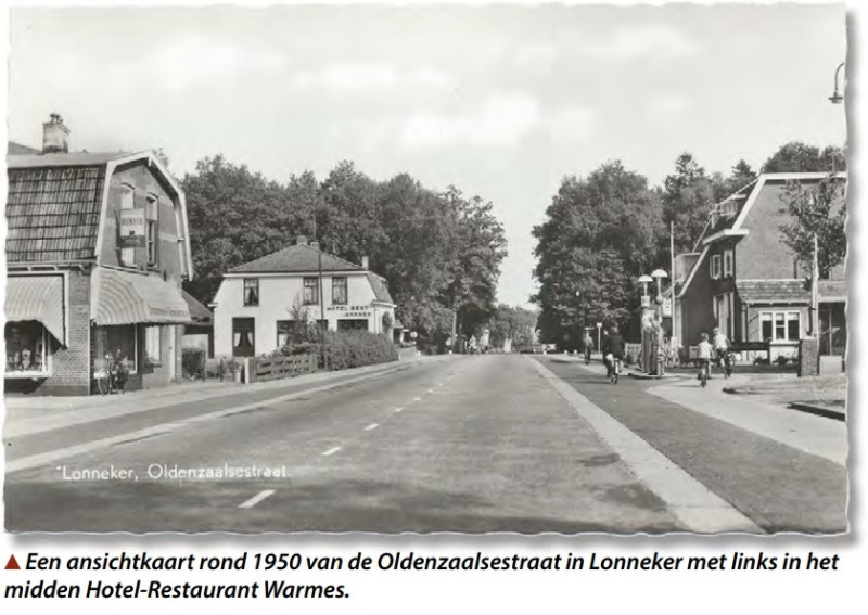 Oldenzaalsestraat 703 hoek Scholten Reimerstraat links Hotel cafe restaurant Warmes 1950.jpg