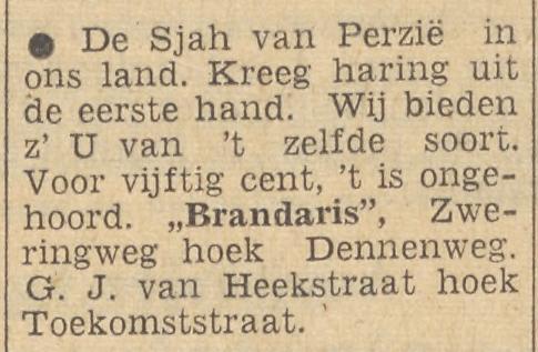 Zweringweg 10 hoek Dennenweg viskraam Brandaris advertentie Tubantia 23-5-1959.jpg
