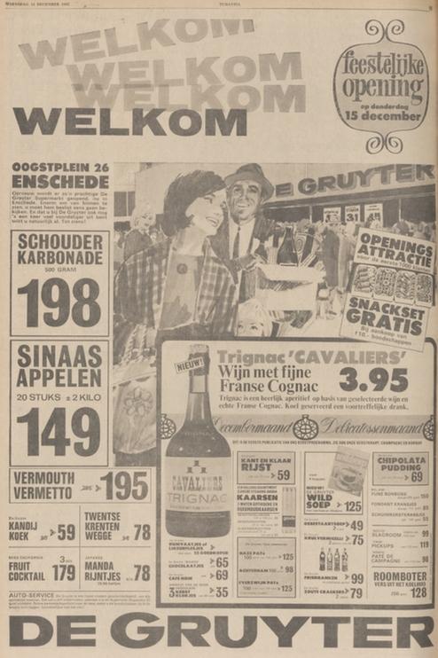 Oogstplein 26 supermarkt De Gruyter advertentie Tubantia 14-7-1960.jpg