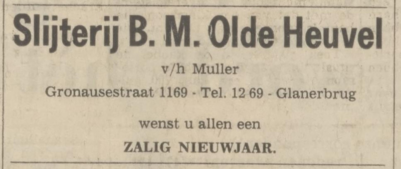 Gronausestraat 1169 slijterij B.M. Olde Heuvel v.h. Muller advertentie Tubantia 31-12-1969.jpg