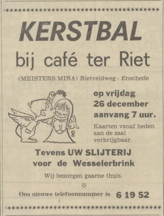 Rietveldweg 45 cafe Ter Riet Meisters Mina advertentie Tubantia 19-12-1969.jpg