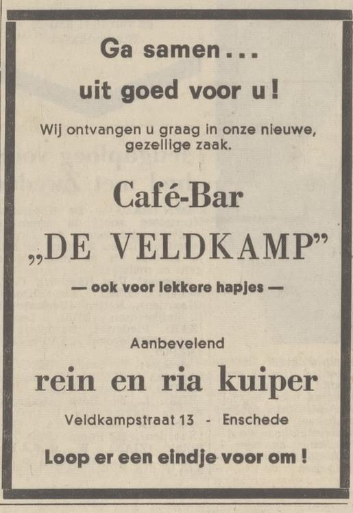 Veldkampstraat 13 cafe bar De Veldkamp advertentie Tubantia 5-4-1969.jpg