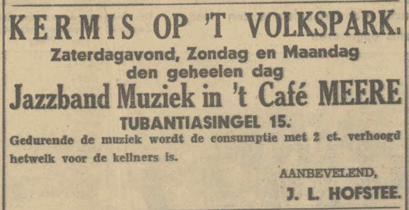 Tubantiasingel 15 cafe Meere J.L. Hofstee advertentie Tubantia 30-3-1934.jpg