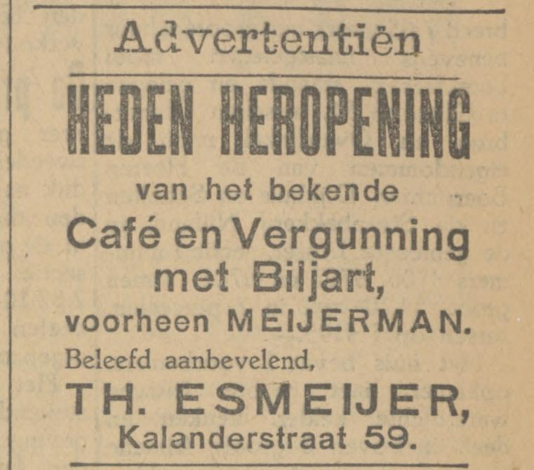 Kalanderstraat 59 cafe Meijerman Th. Esmeijer 6-5-1927.jpg