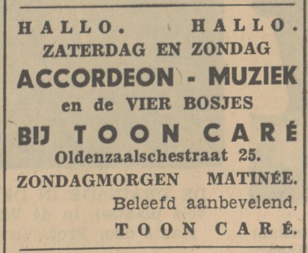 Oldenzaalsestraat 25 cafe Toon Caré advertentie Tubantia 21-12-1936.jpg