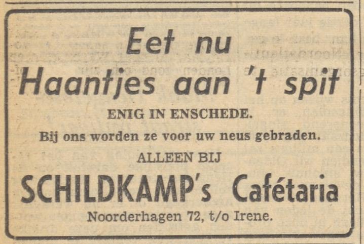 Noorderhagen 72 Schildkamp's cafetaria advertentie Tubantia 15-12-1959.jpg