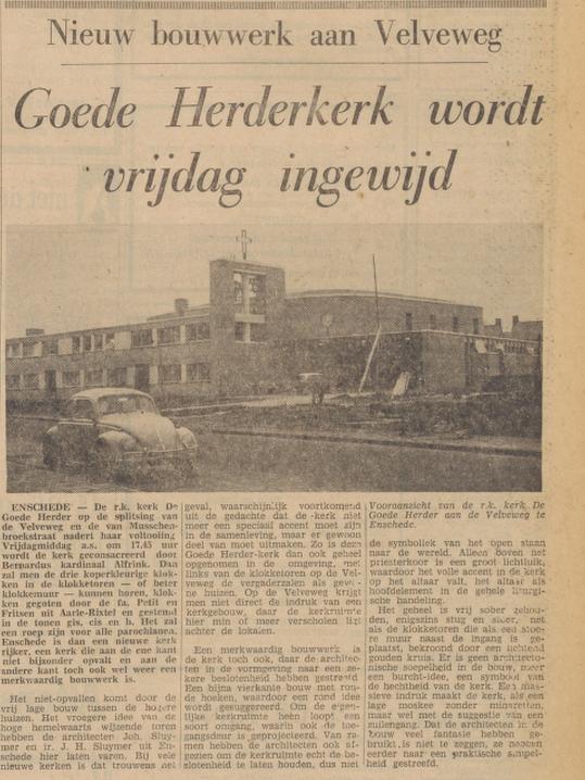 Velveweg 70 Goede Herderkerk krantenbericht Tubantia 15-12-1965.jpg