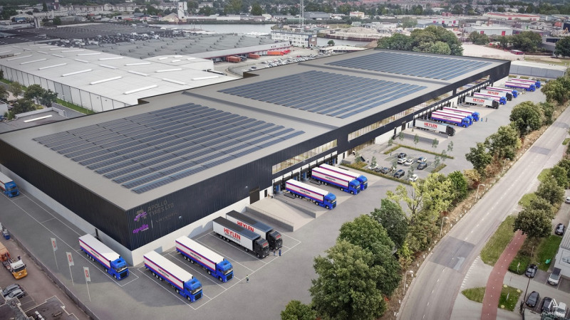 Met de bouw van dit grote, moderne bandenmagazijn, lijkt Enschede toch nog van groot belang te zijn voor Apollo Tyres. © Heylen Warehouses.jpg