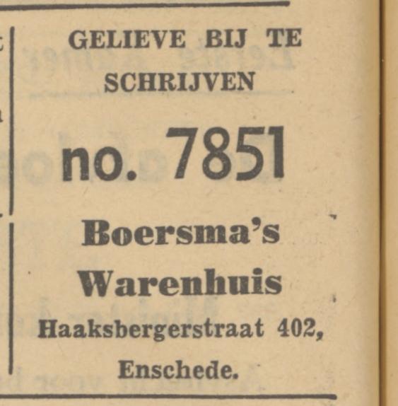 Haaksbergerstraat 402 Wartenhuis Boersma advertentie Tubantia 29-12-1950.jpg