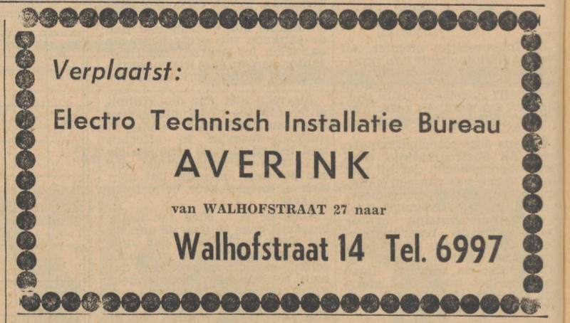 Walhofstraat 14 Averink Electro Technisch Installatie Bureau advertentie Tubantia 16-7-1955.jpg