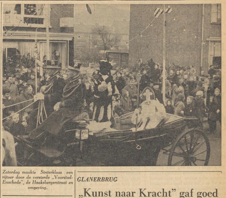 Haaksbergerstraat Voorstad rijtour Sinterklaas krantenbericht Tubantia 28-11-1955.jpg