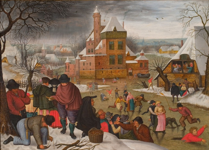 schilderij winterlandschap van   Pieter Brueghel de Jonge in Rijksmuseum Twenthe.jpg