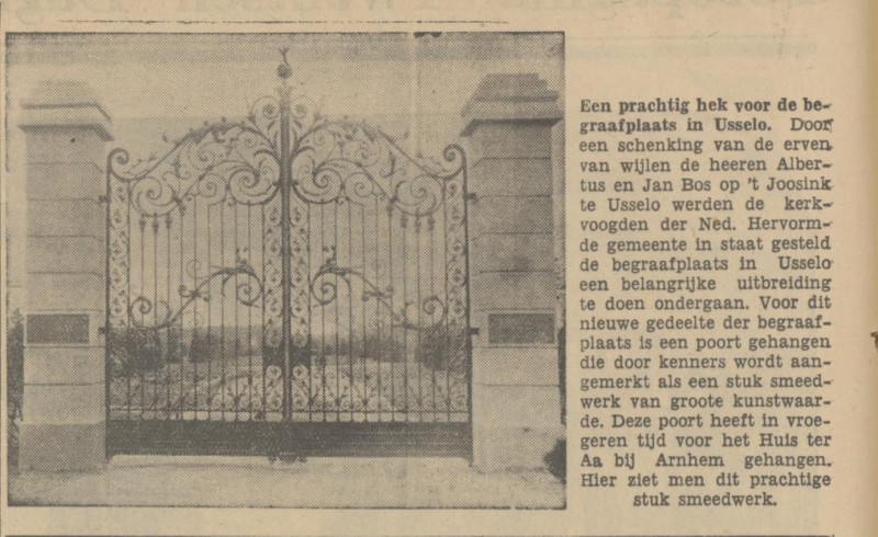 Usselo poort begraafplaats krantenfoto Tubantia 25-3-1937.jpg