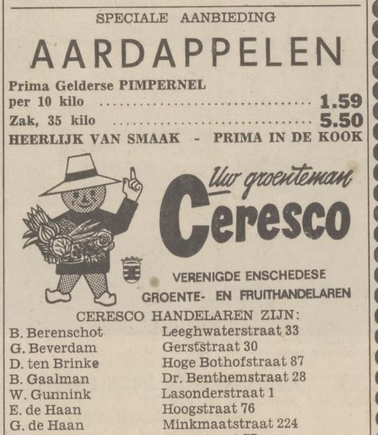 Hoogstraat 76 groente- en fruithandel E. de Haan advertentie Tubantia 22-3-1967.jpg