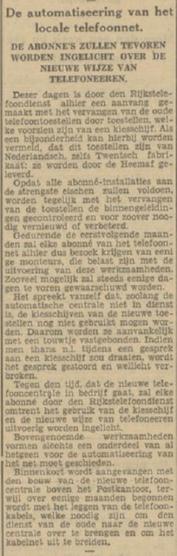 Haaksbergerstraat postkantoor automatisering telefoonnet kantenbericht Tubantia 13-6-1932.jpg
