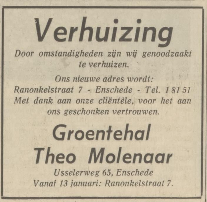 Ranonkelstraat 7 groentehaal Theo Molenaar advertentie Tubantia 6-1-1972.jpg