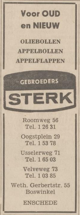 Oogstplein 29 Bakkerij Gebr. Sterk advertentie Tubantia 2-12-1966.jpg