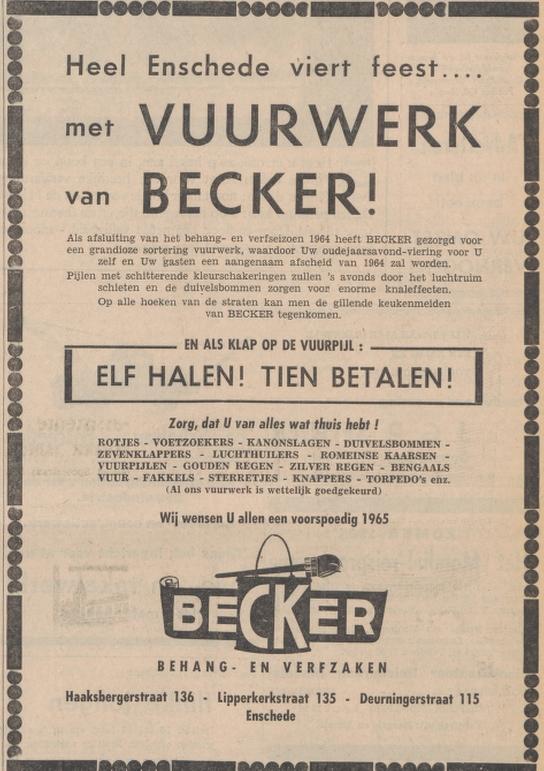Haaksbergerstraat 136 Becker Behang advertentie Tubantia 30-12-1964.jpg
