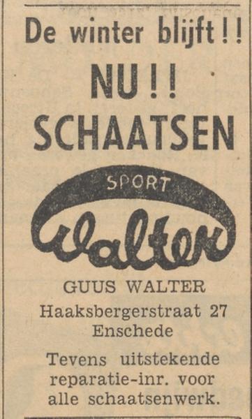 Haaksbergerstraat 27 Guus Walter advertentie Tubantia 4-2-1959.jpg