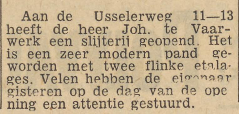 Usselerweg 11-13 slijterij Joh. te Vaarwerk krantenbericht Tubantia 3-12-1955.jpg