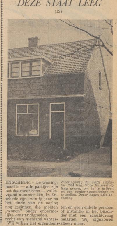 Zweringweg 23 krantenfoto Tubantia 4-3-1965.jpg