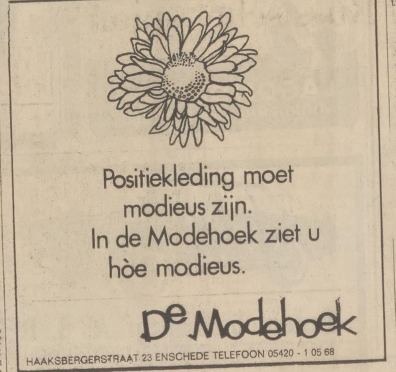 Haaksbergerstraat 23 De Modehoek advertentie Tubantia 1-4-1970.jpg