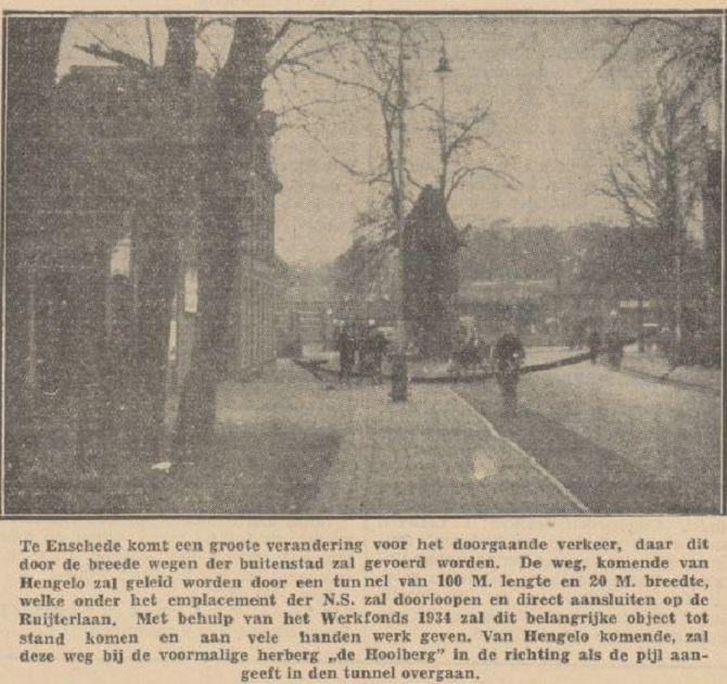 Hengelosestraat 79 herberg De Hooiberg zal worden gesloopt ivm aanleg tunnel. krantenfoto 4-12-1934.jpg