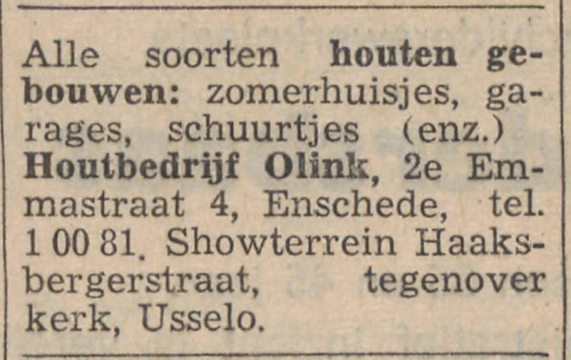 Tweede Emmastraat 4 Houtbedrijf Olink advertentie Tubantia 7-11-1964.jpg