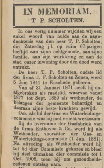 T.P. Scholten overleden krantenbericht Tubantia 9-2-1909.jpg