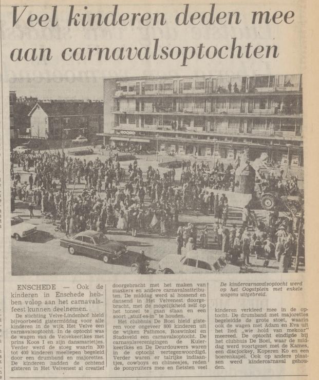 Oogstplein 25-31 winkelgalerij kindercarnaval krantenbericht Tubantia 26-2-1974.jpg