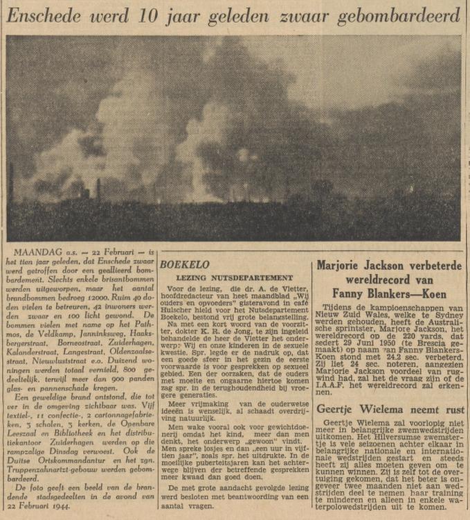 Bombardement Enschede 22-2-1944 krantenbericht Tubantia 20-2-1954.jpg