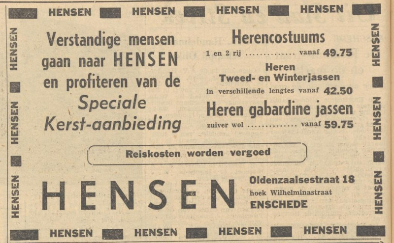 Oldenzaalsestraat 18 hoek Wilhelminastraat Hensen advertentie Tubantia 16-12-1955.jpg