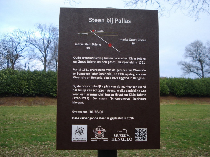 Lonneker grens Driene Hengelo Schoppenweg Steen bij Pallas monumentenbord nr. 93..jpg