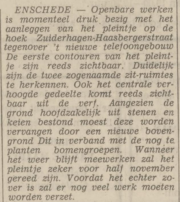Haaksbergerstraat vanaf Zuiderhagen krantenbericht Tubantia 22-9-1971.jpg