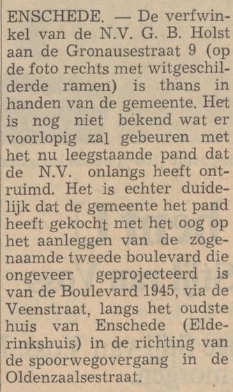 Gronausestraat 9 verfwinkel G,B, Holst krantenbericht Tubantia 8-4-1965.jpg